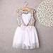 Summer Dresses Girls Sequins Lace Holiday Tutu Sleeveless Bare Back Mini Party Dress for Little Children Girls (Gold/White, Size 4T)