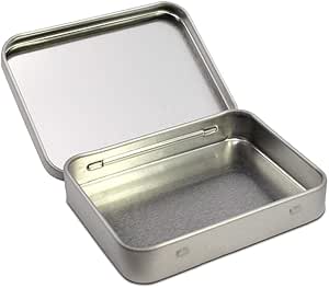 TRIOSK Caja de lata con tapa, pequeña lata de metal, 9,1 x 7,0 ...