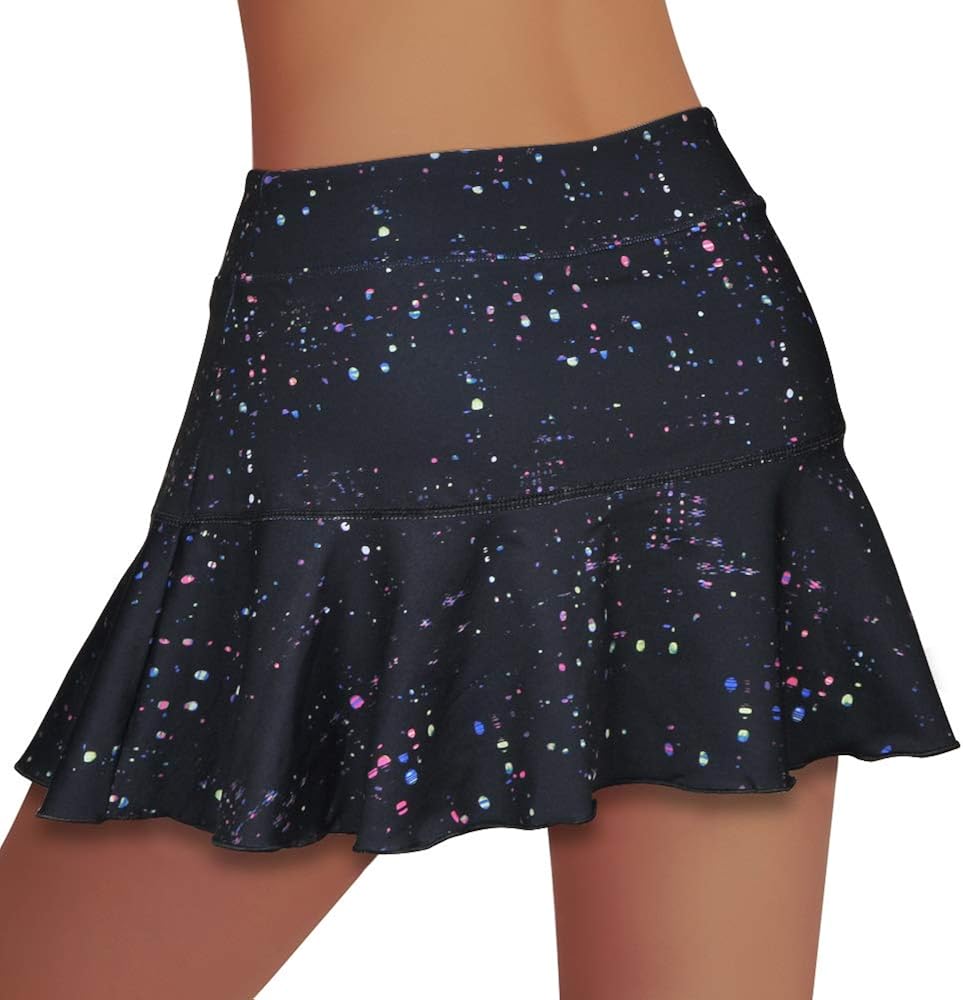 Rainbow Tree Tennis Skirts for Women,Athletic Golf Pleated Skirts with Shorts Indoor Exercise,Runs Large: Clothing