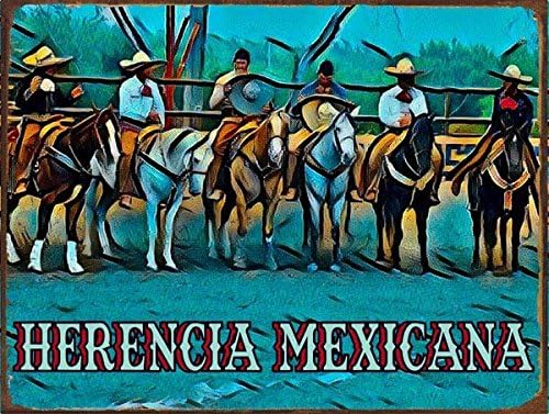 OMSC Herencia Mexicana Metal Sign, Cowboy, Mexican, Rodeo