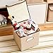 EZOWare 4pc Storage Basket Bins with Lid - Linen lidded Fabric Folding Boxes Cubes Containers - Beige, 9.8 x 9.8 x 9.8 inches