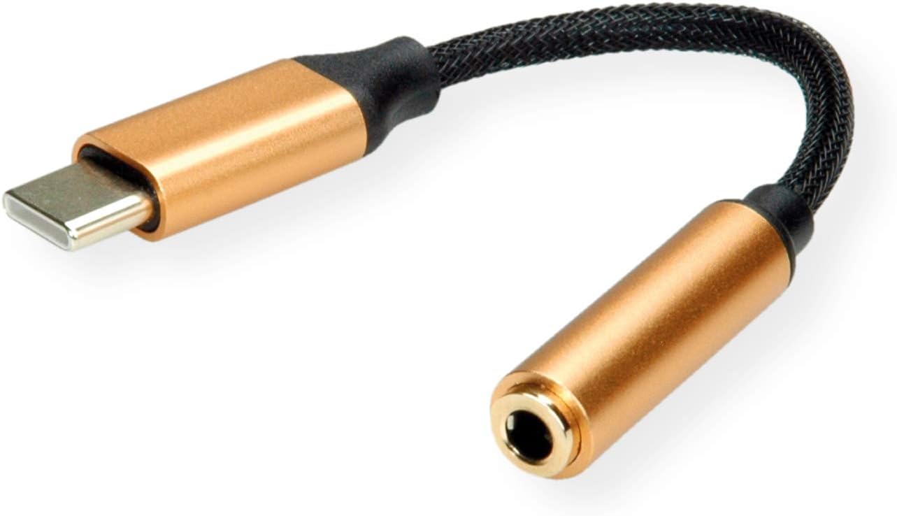ROLINE GOLD Adaptor USB Type C - 3.5 mm Audio, ST/BU, 0.13 m, Black, Gold