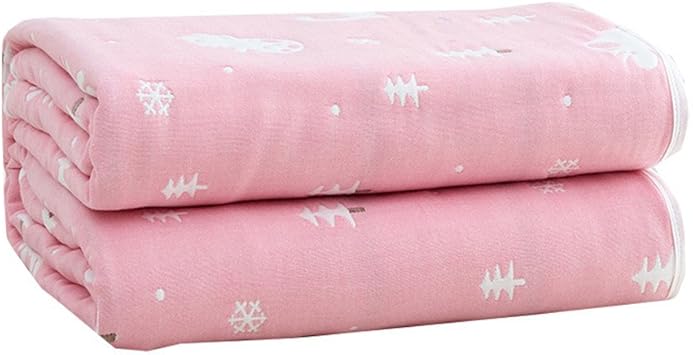 Amazon Co Jp タオルケット ガーゼケット ６重 シングル 人気 安い コットン 洗える 動物柄 かわいい おしゃれ 肌掛け 春夏用 おしゃれ150x0cm ピンク ホーム キッチン