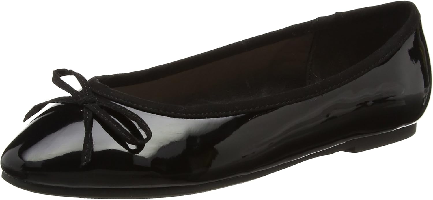 Evans Women's Almond Toe Ballet Flats, Black (Black), 4 UK Amazon.co