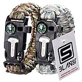 BLANST SURVIVAL BRACELET KIT - Must Have for Outdoor, Camping and Hiking Gear for Adventourists, Life Saving Fire Starter with Paracord Rope