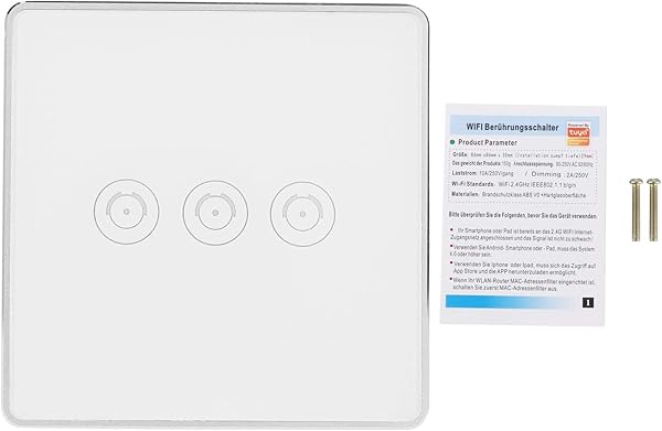 Smart Switch Smart WiFi Light Switch Funciona con Alexa Echo dot Google Home IFTTT Roqi y iOS Siri corriente nominal de 10A certificacin de producto CE FCC y ROHS estndar britnico material