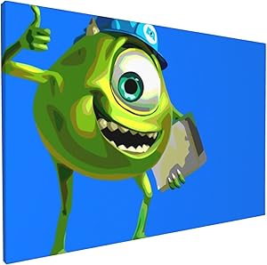 GLBlife Monsters Inc Paintings 3D Printed Posters Canvas Wall Art Bedroom for Office Decor Pictures Painting 12x18in