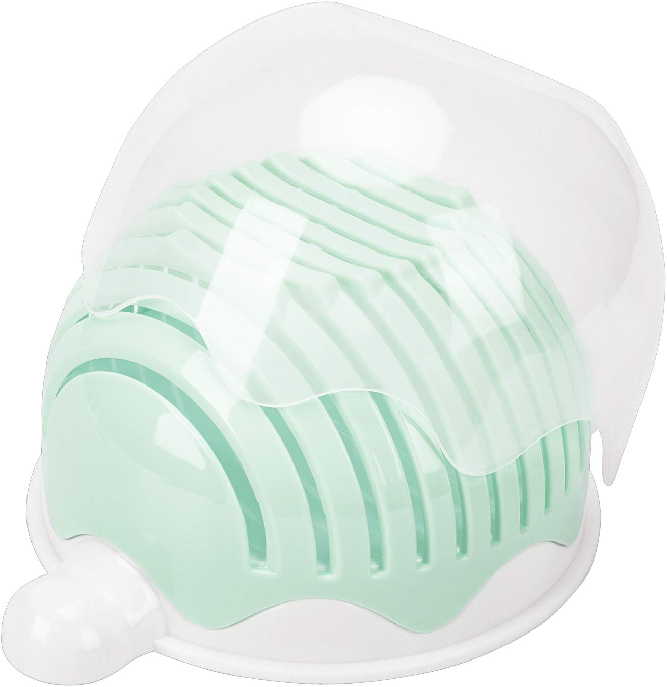 Salad Cutter Bowl, 100% PP Plastic Pink Salad Chopper Bowl, Clear Fruit & Vegetables Salad Serving Bowl, Strainer, Cutter Board, 100% Dishwasher Safe BPA-Free.
