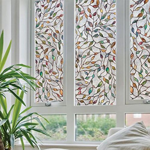 ILOVEDECOR Removable Recyclable Glass Door Window Film 3D Flower Sticker (Color5)
