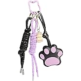 Dexprosy Cat Paw Keychain - Braided Rope Charm for Handbag, Purse, Backpack Accessories, Decorative Gift