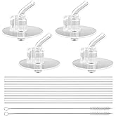 4pcs Replacement Clear Straws for Thermos Funtainer 12 oz Bottles, Kids Toddler Water Bottle Lid Replacement Parts with Cleaning Brushes Compatible with Thermos F401 & F410 Models