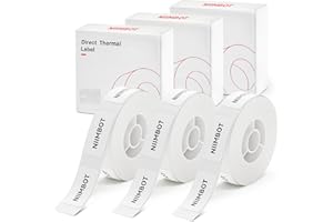 NIIMBOT Label Tape of Model D11/D110/D101 Printer, (3 Rolls, 0.59"×1.18"/15×30mm) Adapted Label Printing Paper, Office & Home