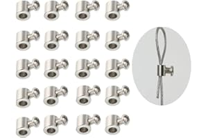 Liyquint Wire Rope Clips 20pcs New Upgrade Steel Wire Rope Cable clamp/Double Hole Stainless Steel (A, 20)