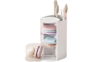 3 Layer Makeup Brush Holder, Clear 180 Degree Rotatable Hair Accessories Organizer Hair Tie Organizer Small Jewelry Box for M