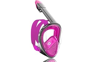 QingSong Full Face Snorkel Mask for Adults & Kids, Snorkeling Gear with Camera Mount, 180 Degree Panoramic View Snorkel Set Anti-Fog Anti-Leak