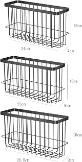 EigPluy 3 Pieces Kitchen Cabinet Door Storage Box Self-Adhesive Black view 2