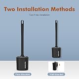 Ibergrif Black Silicone Toilet Brush with Holder Wall Mounted & Freestanding view 5