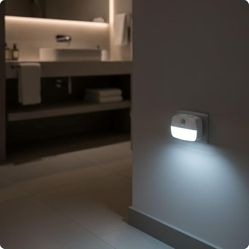Nachtlicht mit Bewegungsmelder und Dämmerungsfunktion, LED Lampe Steckdose, dimmbar kindersicher und energiesparend, Schlaflicht für Kinder, Babys oder Schlafzimmer mit 3 Helligkeitsstufen