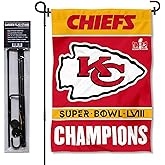 Kansas City Chiefs Super Bowl LVIII 2023 2024 Champions Garden Flag and Pole Stand Holder