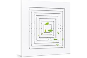 SL-JIJI 12 x 12 Inch Bathroom Exhaust Fan Cover Replacement – Square Ceiling Fan Grille with Springs, White Replacement Vent 