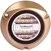Lumitec 101516 SeaBlazeX2 LED Underwater Boat Light, Bronze | SeaBlazeX2 Underwater Light, Dual-Color White/Blue, 6,000+ Lumens, No External Drivers, Poco Compatible, IP68, Model 101516