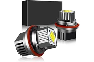 APMAT E39 LED Angel Eyes Marker Light Compatible for BMW 1 5 6 7 Series X3 X5 (Fit E39 E53 E60 E63 E64 E65 E66 E83 E87), White 6000K 160W Bulb, Pack of 2