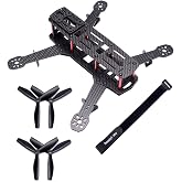 Readytosky 250mm FPV Racing Drone Frame 5 Inch Carbon Fiber Quadcopter | 5 Inch Carbon Fiber Quadcopter Frame Kit with 4mm FPV Frame Arms+Lipo Battery Strap