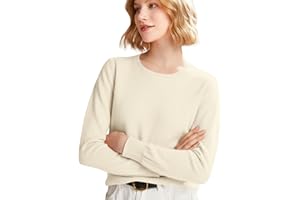 FONMA Womens Sweaters Women's Pure Cashmere Sweater 2025 Fall Winter Crew Neck Long Sleeve Warm Soft Knitted Pullover