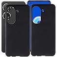 Case for Asus Zenfone 9 (5.9"), HGJTF 2 Pcs Soft Silicone Anti-Fall Protective Case, Shockproof TPU Bumper Non-Slip Phone Cover, for Asus Zenfone 9 Shell - Black + Black