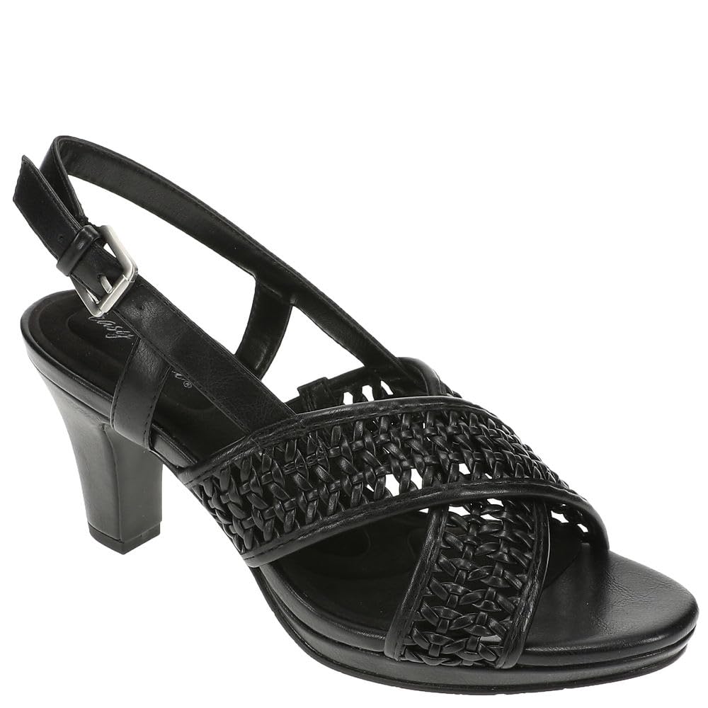 Easy Street Women’s Sol Heeled Sandal, Black, 8.5 Narrow