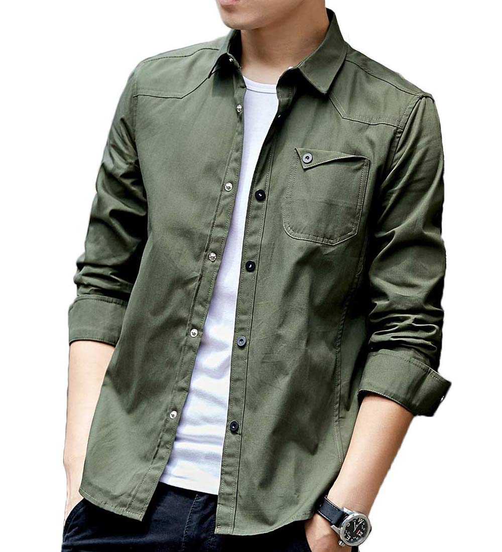 Amyni Men's Shirt, Long Sleeve, Short Sleeve, Casual, Plain, Oxford Shirt, Cotton Shirt