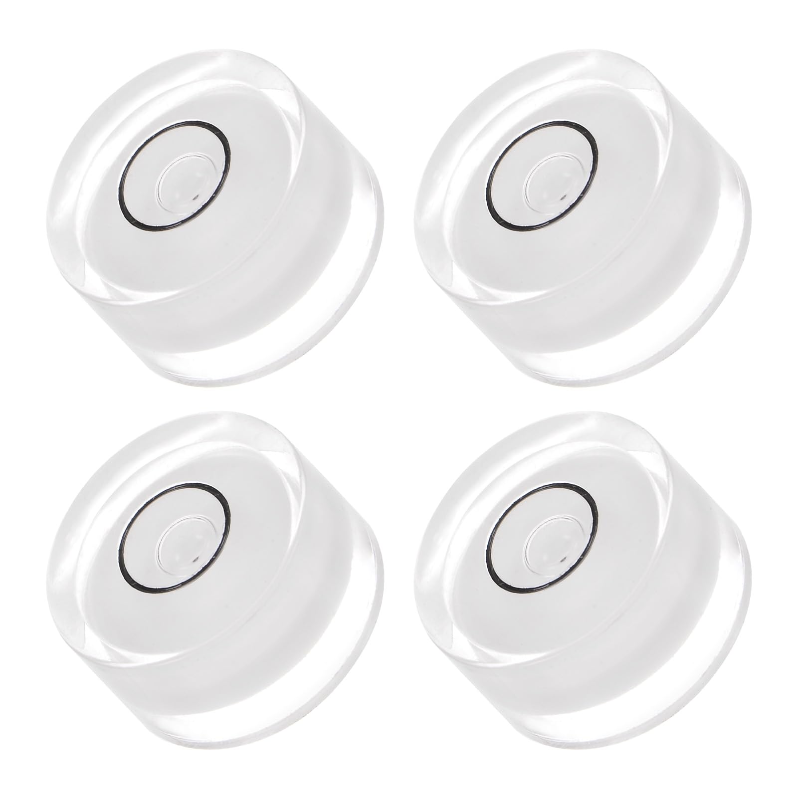 Kozelo 4pcs Small Circular Bubble Spirit Levels - [19mm Diameter 10mm Thickness] Mini Round RV Level Leveling Tools for Travel Trailer Turntable Camera, White