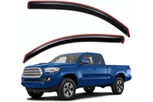 Lightronic Extra Durable Clip-on in-Channel Auto Vent Window Visor, Fits 2016-2023 Toyota Tacoma Access Cab, UV Protection Ra