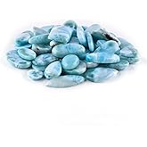 InfinityGemsArt 3pcs Natural Larimar Stone Blue Pectolite, Atlantis, Dolphin Crystals, Cabochon for Jewelry Making, Chakra Healing Crystals, Wire Wrapping Wholesale Loose Supply, Jewelry Gemstones