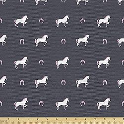 Ambesonne Horses Fabric by The Yard, Animal Pattern