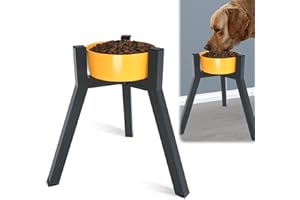 SHAINFUN Metal Raised Dog Bowl Stand for Extra Large & Large Dogs, Adjustable Width for 7-10.6" Bowls, Single Tall Elevated Holder, 13.7" Tall