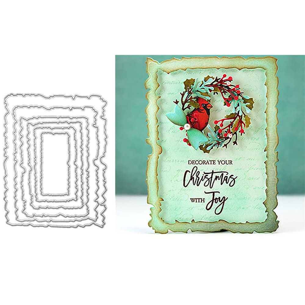 4 Sets Metal Cutting Dies - Frame Dies, Stencils & Moulds for DIY Crafts & Scrapbooking