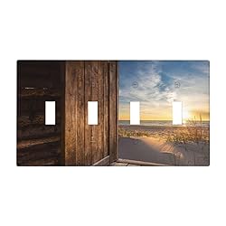 Sun Beach Grass Ocean Landscape Quad Toggle Wall