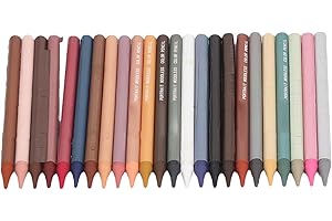 Zerodis 24 Color Oil Pastel Pencils, Vibrant Drawing Pencil Set with Woodless Core Ergonomic Grip Smooth Application Art Mark