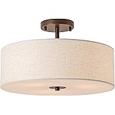 Bargeni Semi Flush Mount Ceiling Light Fixture,16 inch Drum Flush Mount Ceiling Light,Modern Light Fixtures Ceiling Mount wit