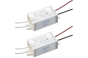 Lustaled 24V 12W LED Power Supply, IP67 Waterproof DC 24V 0.5A LED Driver Transformer 110V AC to 24V DC Constant Voltage Converter for LED Strip Lights, Cabinet Light and Outdoor Lighting (2-Pack)
