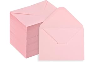 100 Count 4x6 Envelopes Pink, Contour Flap A4 Envelopes for Engagement Invites, Weddings Invitation, announcements, Baby show