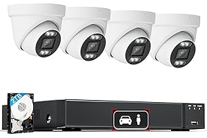 LONGPLUS 4K POE Security Camera System Outdoor, 8MP Smart Cameras System for Business Home, with AI Motion Detection, 12MP NVR with 2TB HDD for 24/7 Recording