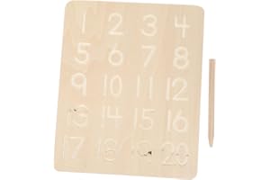 BESPORTBLE Wooden Concave Convex Groove Blind Writing Board Educational Toy Children Preschool Number Alphabet Practice Learn