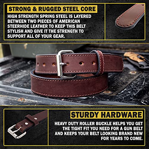 Relentless Tactical Ultimate Steel Core Gun Belt Leather Gun Belt w