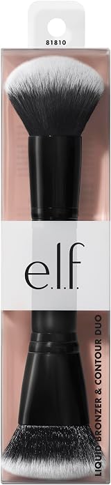 e.l.f. Camo Liquid Bronzer & Contour Duo Brush Dual-Ended Face Makeup Brush view 6
