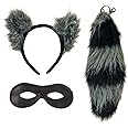 Forum Novelties Women's Adult Raccoon Ears and Tail with Mask