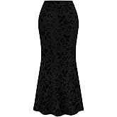 BTFBM Womens Floral Mesh Maxi Skirt 2026 Spring Summer Elastic High Waisted Boho Elegant Mermaid Long Skirts for Women
