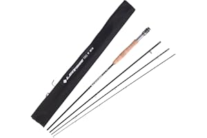 Fenadwe Carbon Fly Fishing Rod 9FT 2.7M 4 Sect Fishing Rod Fishing Soft Cork Handle Fly Rod