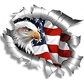 2 Pack American Bald Eagle Flag Car Decal Sticker, 5.5'' Inch Patriotic Eagle Truck Decal Waterproof Bumper Sticker for Car Truck Trailer SUV Van Outdoor Window Wall Laptop Tablet Glass